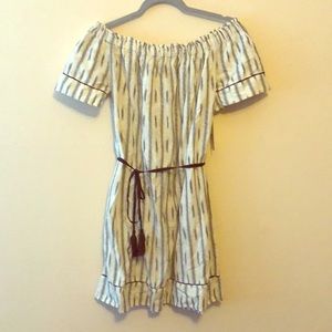 Off the shoulder dress with waist tie